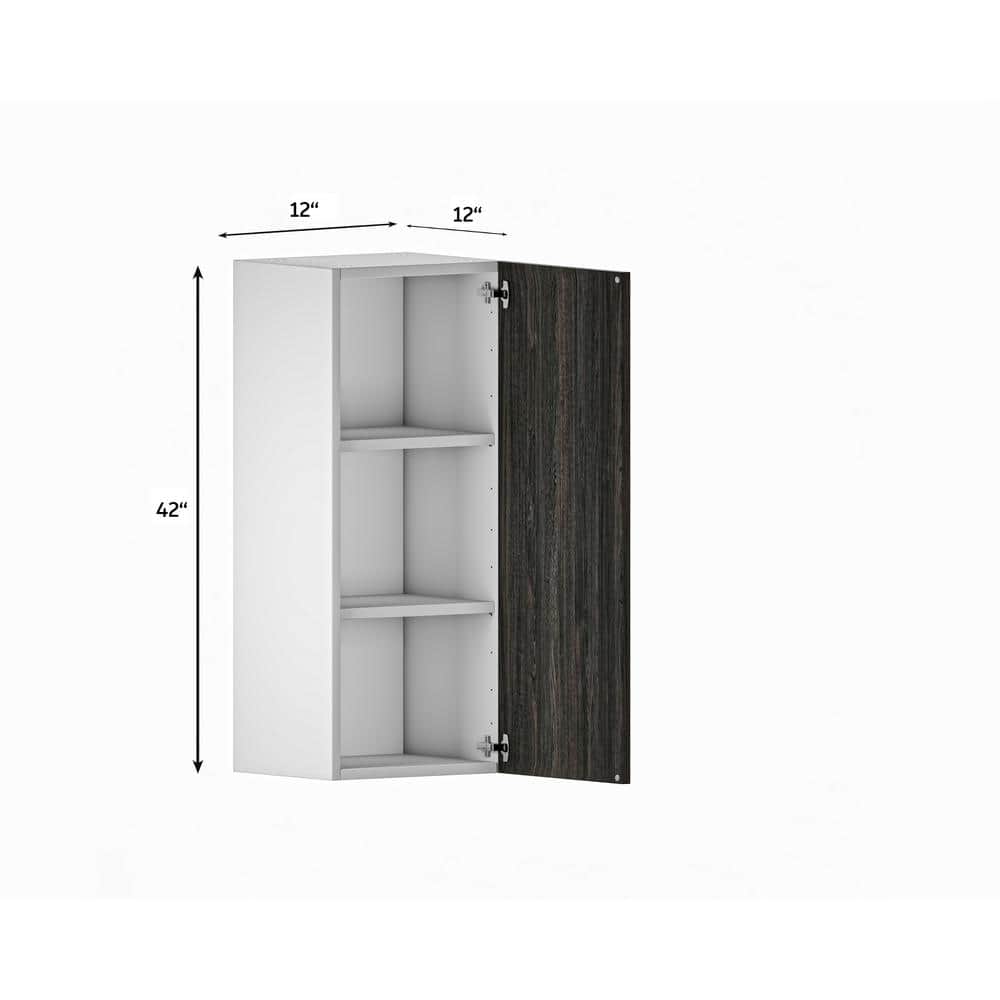 Cambridge Quick Assemble Modern Style, Carbon Marine 12 x 42 in. Wall Kitchen Cabinet (12 in. W x 12 D x 42 in. H)