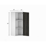 Cambridge Quick Assemble Modern Style, Carbon Marine 12 x 42 in. Wall Kitchen Cabinet (12 in. W x 12 D x 42 in. H)