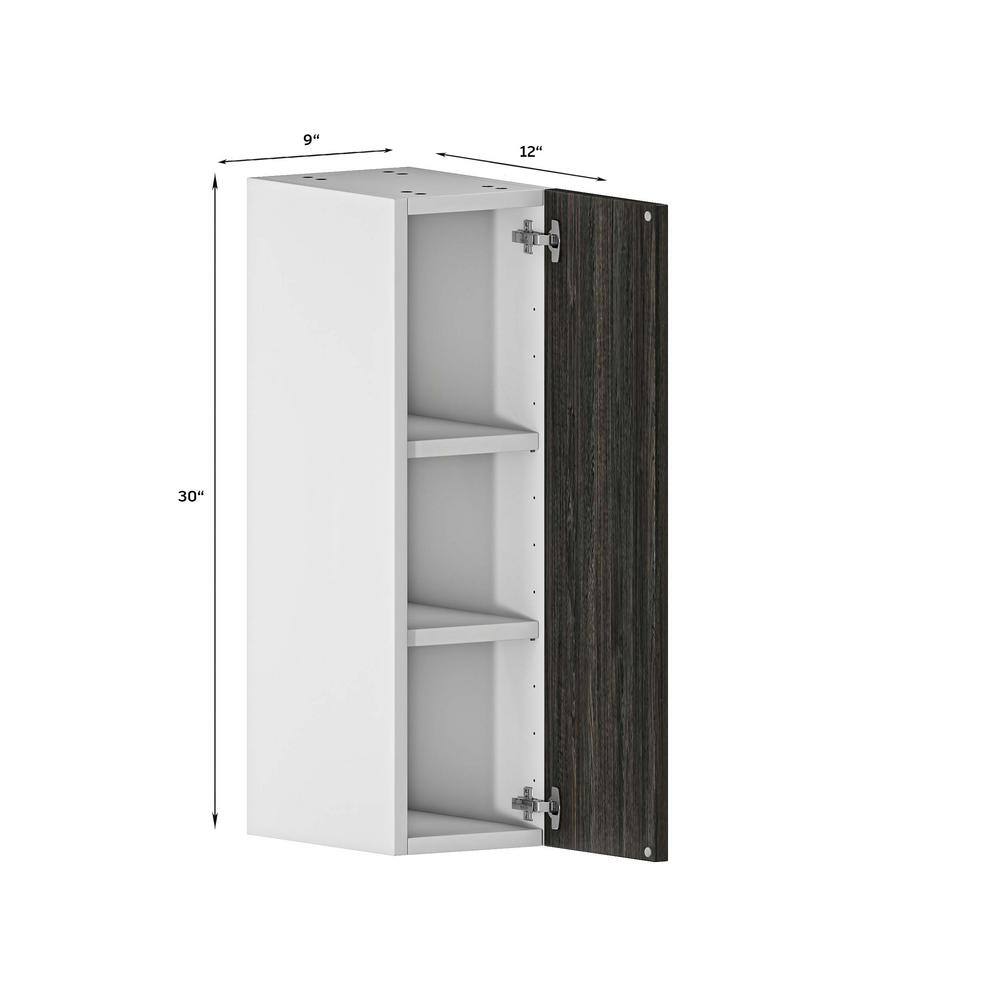 Cambridge Quick Assemble Modern Style, Carbon Marine 9 x 30 in. Wall Kitchen Cabinet (9 in. W x 12 D x 30 in. H)
