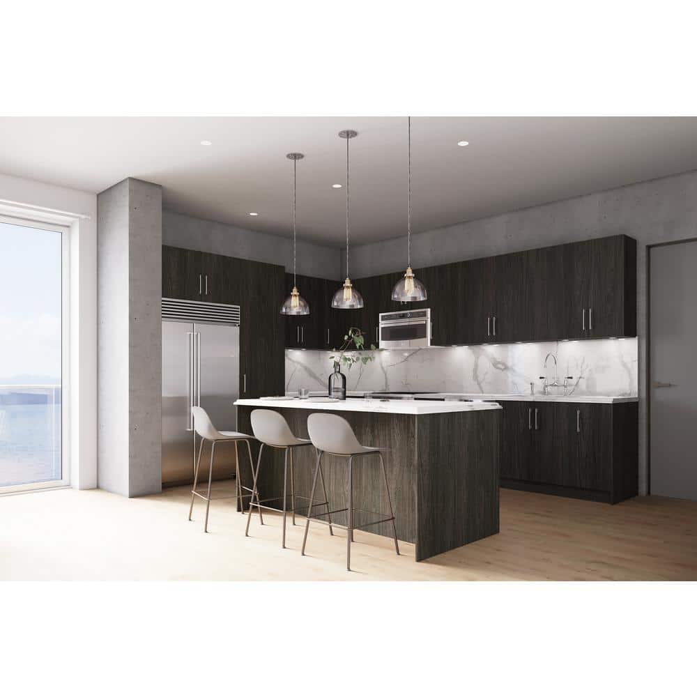 Cambridge Quick Assemble Modern Style, Carbon Marine 9 x 42 in. Wall Kitchen Cabinet (9 in. W x 12 D x 42 in. H)