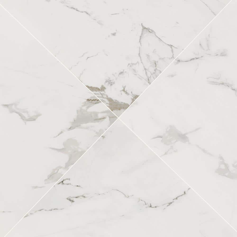 MSI Carrara 24 in. x 24 in. Polished Porcelain Floor and Wall Tile, Marble Look (448 sq. ft. Pallet)