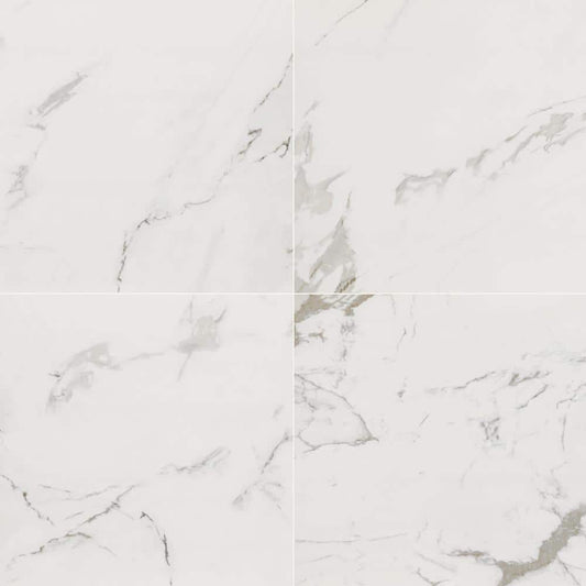 MSI Carrara 24 in. x 24 in. Polished Porcelain Floor and Wall Tile (28 cases / 448 sq. ft. / pallet)