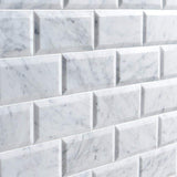 Ivy Hill Tile White Carrara Beveled 3 in. x 6 in. x 9mm Polished Marble Subway Tile (40 Pieces, 5 Sq. Ft. Per Box)