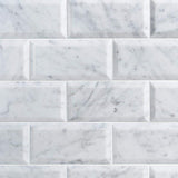 Ivy Hill Tile White Carrara Beveled 3 in. x 6 in. x 9mm Polished Marble Subway Tile (40 Pieces, 5 Sq. Ft. Per Box)