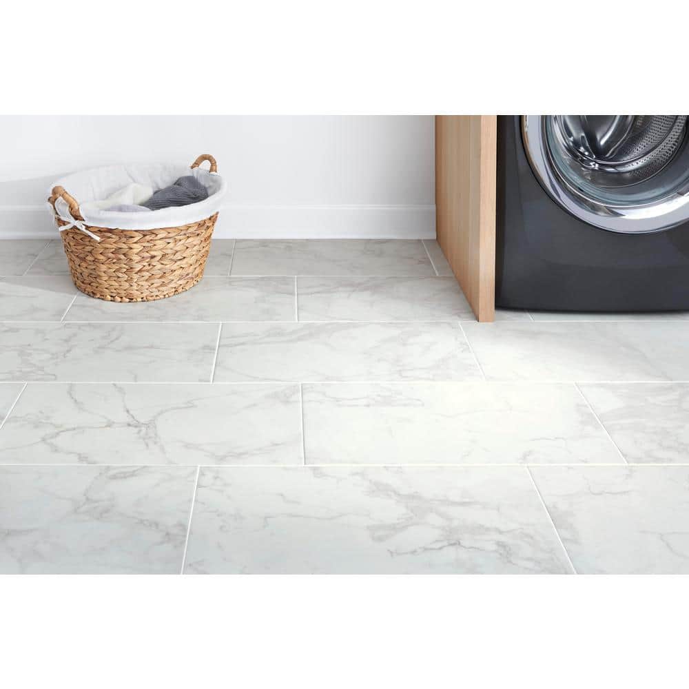 MSI Carrara White 12 in. x 24 in. Matte Porcelain Stone Look Floor and Wall Tile (16 sq. ft. /Case)
