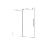 CASAINC 60 in. W x 76 in. H Frameless Shower Door Stainless Steel in Brushed Nickel with Adjustable Soft Closing Function