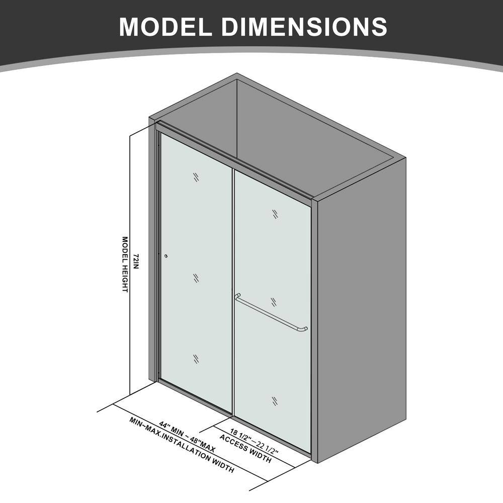 CASAINC 48 in. W x 72 in. H Framed Sliding Shower Door in Brushed Nickel with Tempered Glass