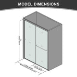 CASAINC 48 in. W x 72 in. H Framed Sliding Shower Door in Brushed Nickel with Tempered Glass