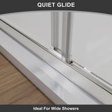 CASAINC 48 in. W x 72 in. H Framed Sliding Shower Door in Brushed Nickel with Tempered Glass