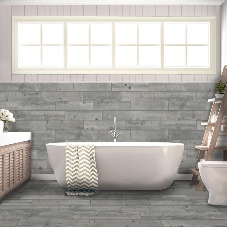Florida Tile Home Collection Timber Grey 6 in. x 24 in. Porcelain Floor and Wall Tile (448 sq. ft./ pallet)