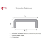 4 in. (102 mm) Center-to-Center Stainless Steel Contemporary Edge Pull - Super Arbor