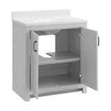 Style Selections Lowry 31-in Light Gray Single Sink Bathroom Vanity with White Acrylic Top