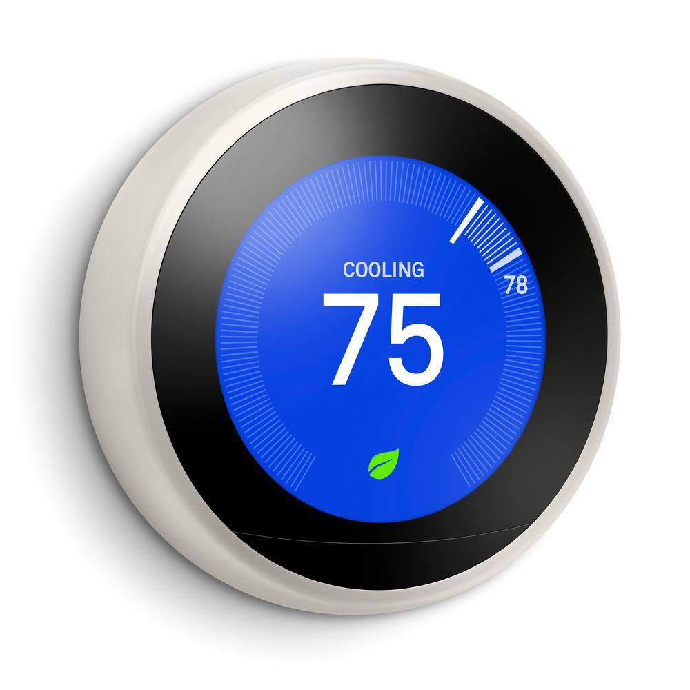Nest Learning Thermostat 3rd Gen in White and Google Nest Temperature Sensor - Super Arbor