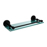 16 in. L x 3 in. H x 5 in. W Clear Glass Bathroom Shelf with Gallery Rail in Oil Rubbed Bronze - Super Arbor
