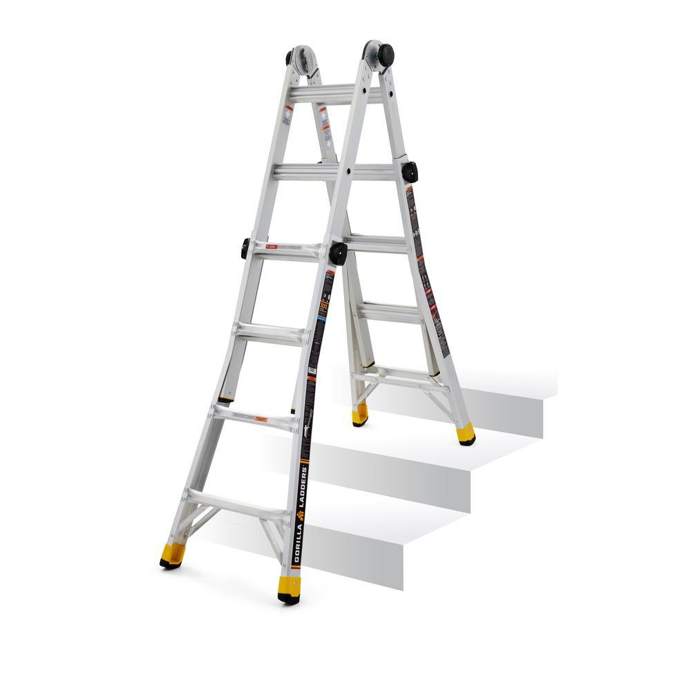 18 ft. Reach MPXA Aluminum Multi-Position Ladder with 300 lbs. Load Capacity Type IA Duty Rating - Super Arbor