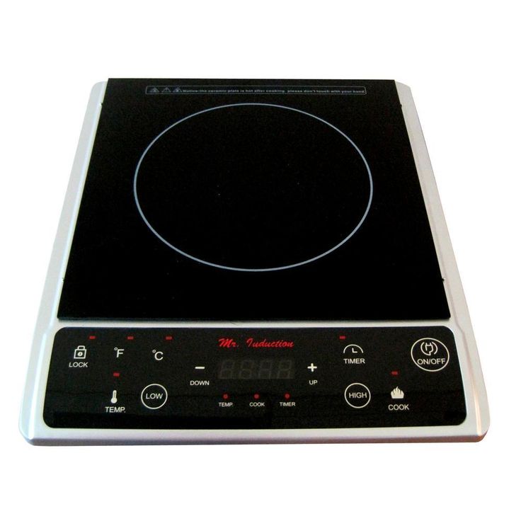 Single Burner 7.25 in. Black and Silver Induction Hot Plate
