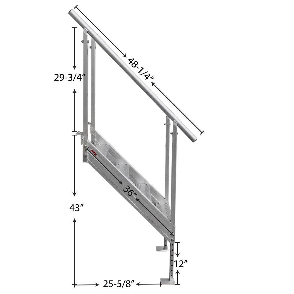 Extreme Max Universal Mount Aluminum Dock Stair - 4-Step - Super Arbor