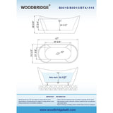 Ravella 67 in. Acrylic Flat Bottom Double Slipper Soaking Bathtub with Chrome Drain and Overflow Included in White - Super Arbor