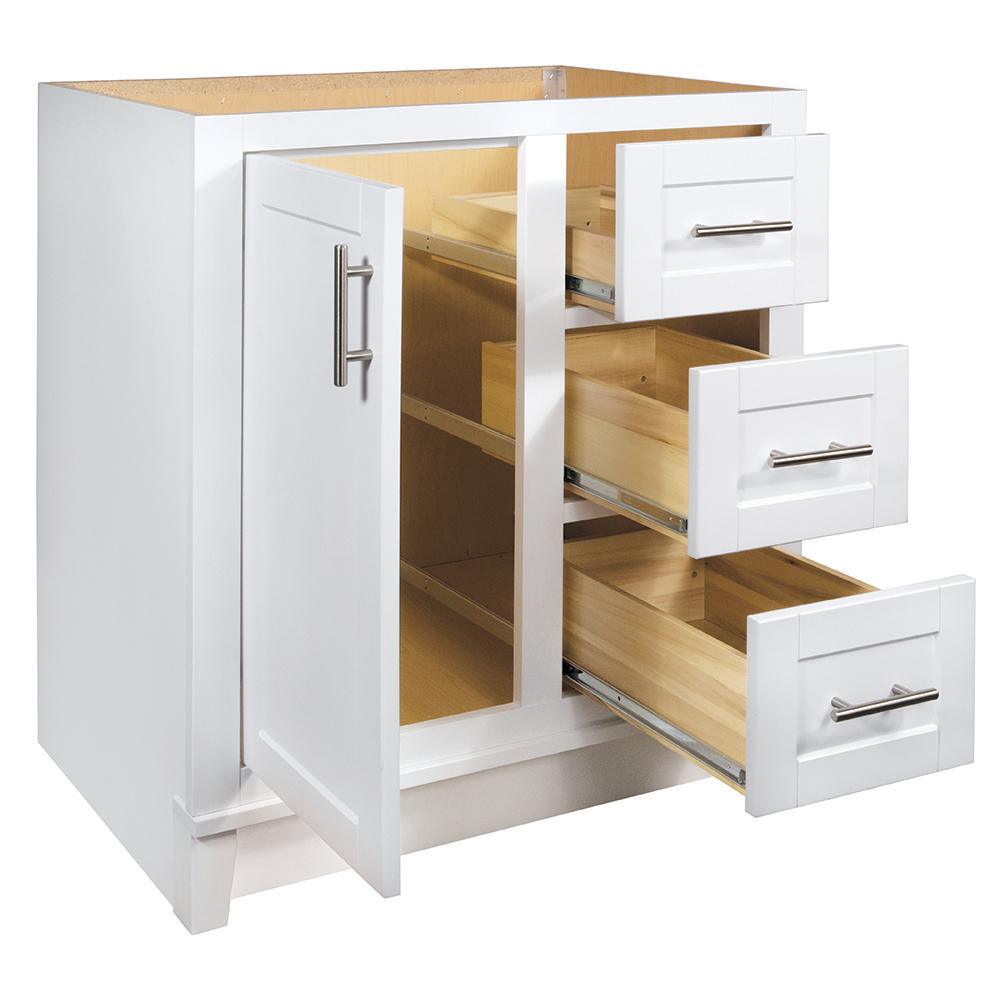 Kinghurst 30 in. W x 21 in. D x 33.5 in. H Bathroom Vanity Cabinet Only in White - Super Arbor