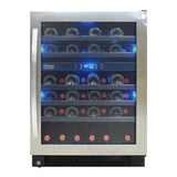 Vinotemp 46-Bottle Capacity Stainless Steel Dual Zone Cooling Built-In Wine Chiller