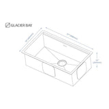 All-in-One Undermount Stainless Steel 27 in. Single Bowl Kitchen Workstation Sink with Faucet and Accessories Kit - Super Arbor