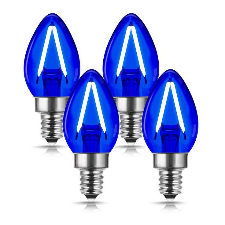 YANSUN 20-Watt Equivalent C7 Edison Blue LED Filament Light Bulb (4-Pack)