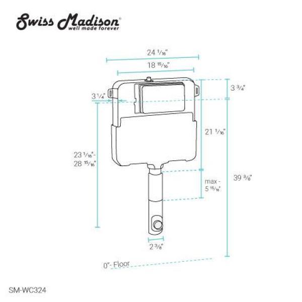 0.8/1.28 GPF 2 ft. x 4 ft. Concealed Dual Flush in Wall Toilet Tank Carrier for Back to Wall Toilet in White