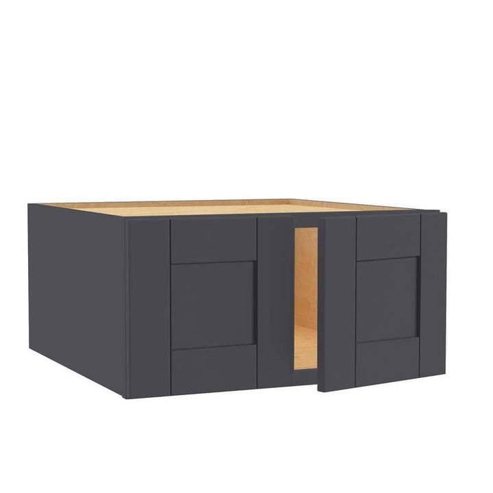 Home Decorators Collection Washington 27 in. W x 12 in. D x 18 in. H Assembled Plywood Wall Kitchen Cabinet in Valiant Onyx with Soft Close Doors
