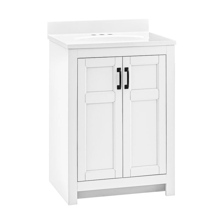 Style Selections Lowry 25-in White Single Sink Bathroom Vanity with White Acrylic Top
