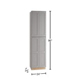 Home Decorators Collection Newport 24 in. W x 24 in. D x 96 in. H Assembled Plywood Pantry Kitchen Cabinet in Pearl Gray with 4ROT Soft Close