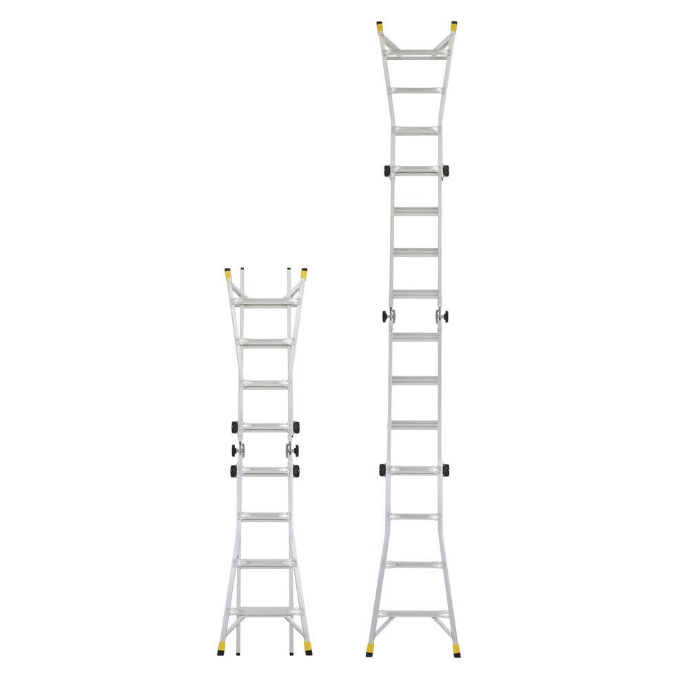 18 ft. Reach MPXA Aluminum Multi-Position Ladder with 300 lbs. Load Capacity Type IA Duty Rating - Super Arbor