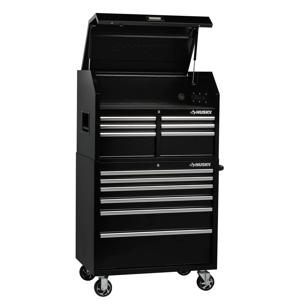 36 in. W 6-Drawer, Deep Tool Chest Cabinet in Gloss Black