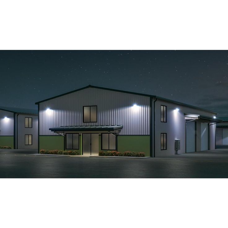 Gray Outdoor LED Area and Wall Dusk to Dawn Security Light with Replaceable Photo Control, 5500 Lumens