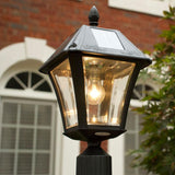 Baytown II Bulb 1-Light Black LED Outdoor Solar Post/Wall Light with GS Light Bulb Warm-White