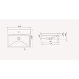 Nameeks Elite Wall Mounted Bathroom Sink in White with 3 Faucet Holes