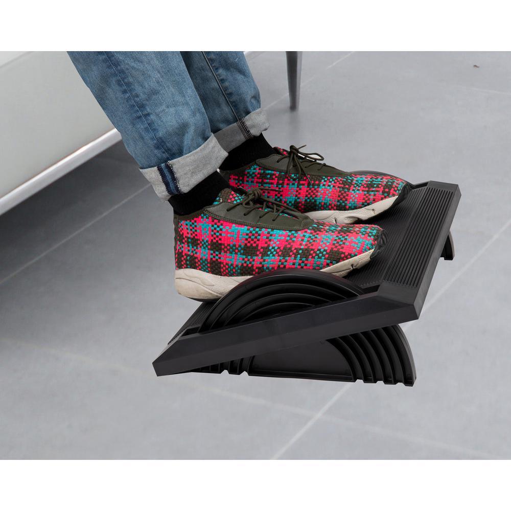 Black Plastic Adjustable Foot Rest for Under Desk - Super Arbor