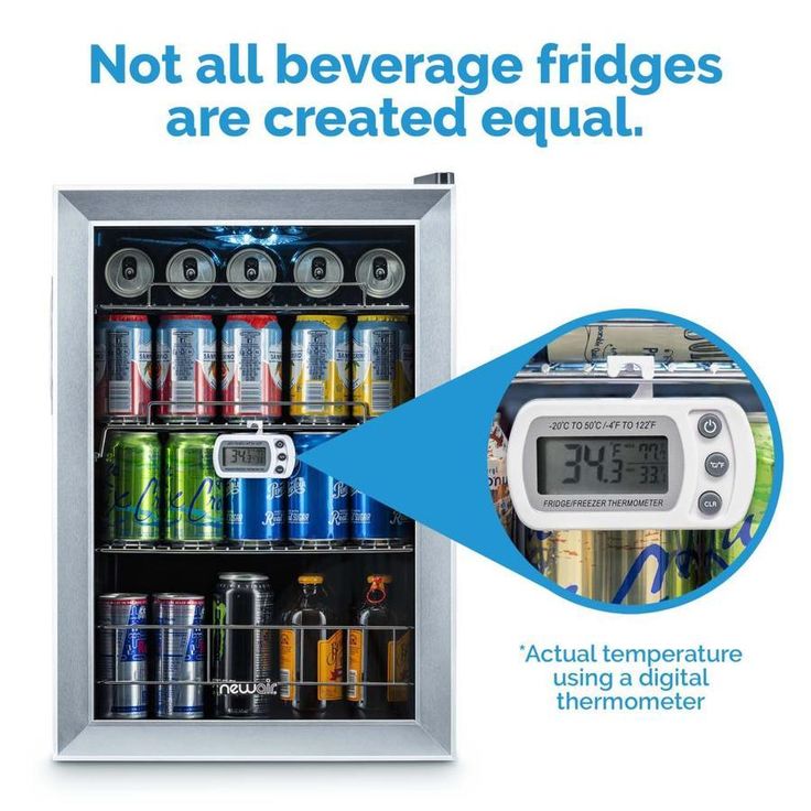 NewAir 90-Can Capacity (2.2-cu ft) Residential Stainless Steel/Black Freestanding Beverage Center