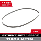 44-7/8 in. 8/10 TPI Metal Deep Cut Extreme Band Saw Blade (3-Pack) - Super Arbor