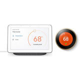 Nest Hub Chalk + Nest Learning Thermostat 3rd Gen in White - Super Arbor