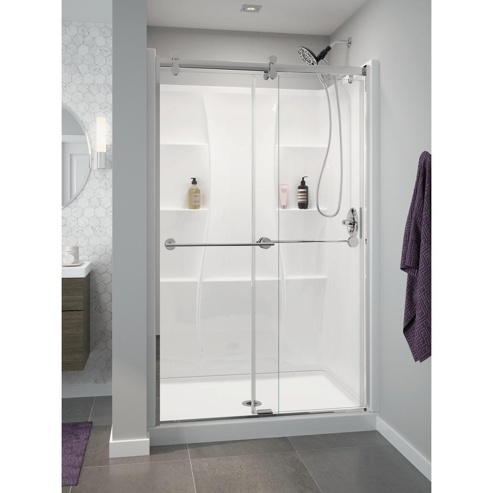 Classic 400 32 in. x 60 in. x 74 in. 3-Piece Direct-to-Stud Alcove Surround in White - Super Arbor