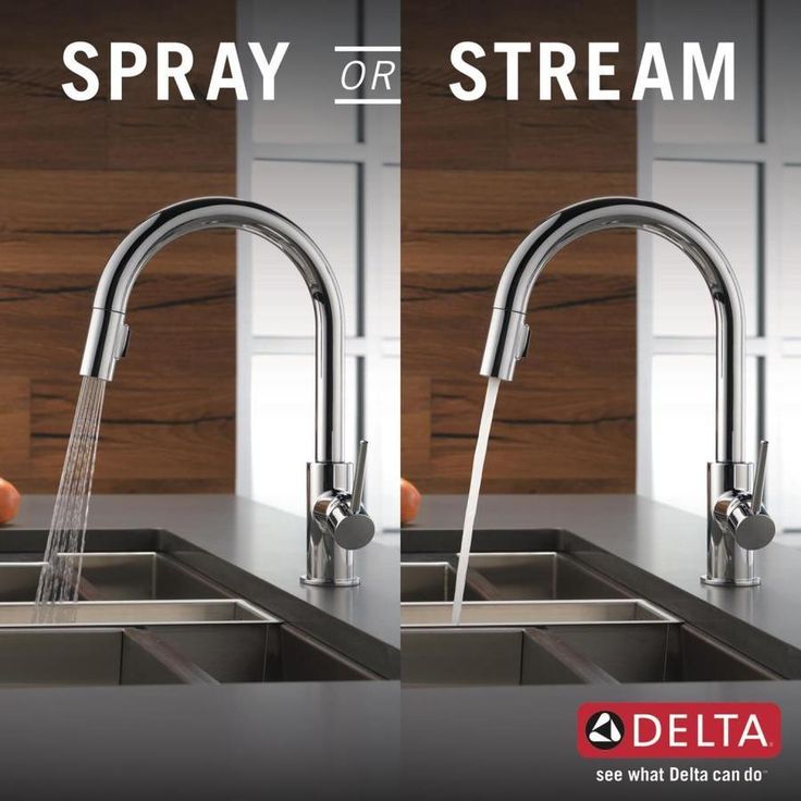 Delta Trinsic Chrome 1-Handle Deck-Mount Pull-Down Handle Kitchen Faucet