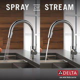 Delta Trinsic Chrome 1-Handle Deck-Mount Pull-Down Handle Kitchen Faucet