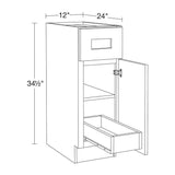 Home Decorators Collection Newport 12 in. W x 24 in. D x 34.5 in. H Assembled Plywood Base Kitchen Cabinet in Manganite with 1ROT Soft Close RH