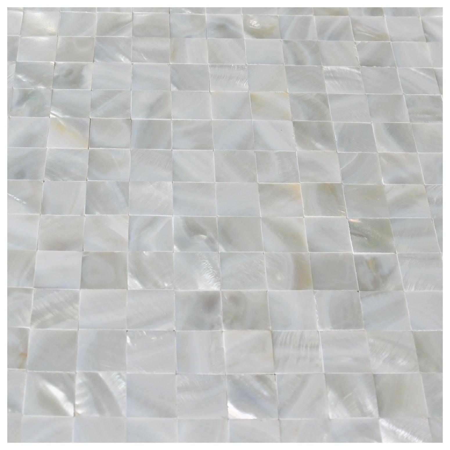 Art3d Rectangle White Seamless 12 in. x 12 in. Peel and Stick Mother of Peral Tile (1-Pack)