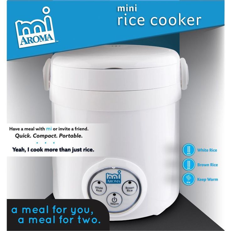 3-Cup White Mini Rice Cooker with Non-Stick Cooking Pot