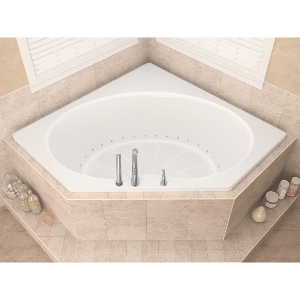 Carnelian 5 ft. Center Drain Air Bath Tub in White - Super Arbor