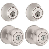 Cove Satin Nickel Single-Cylinder Deadbolt Combo Pack (2-Pack) - Super Arbor