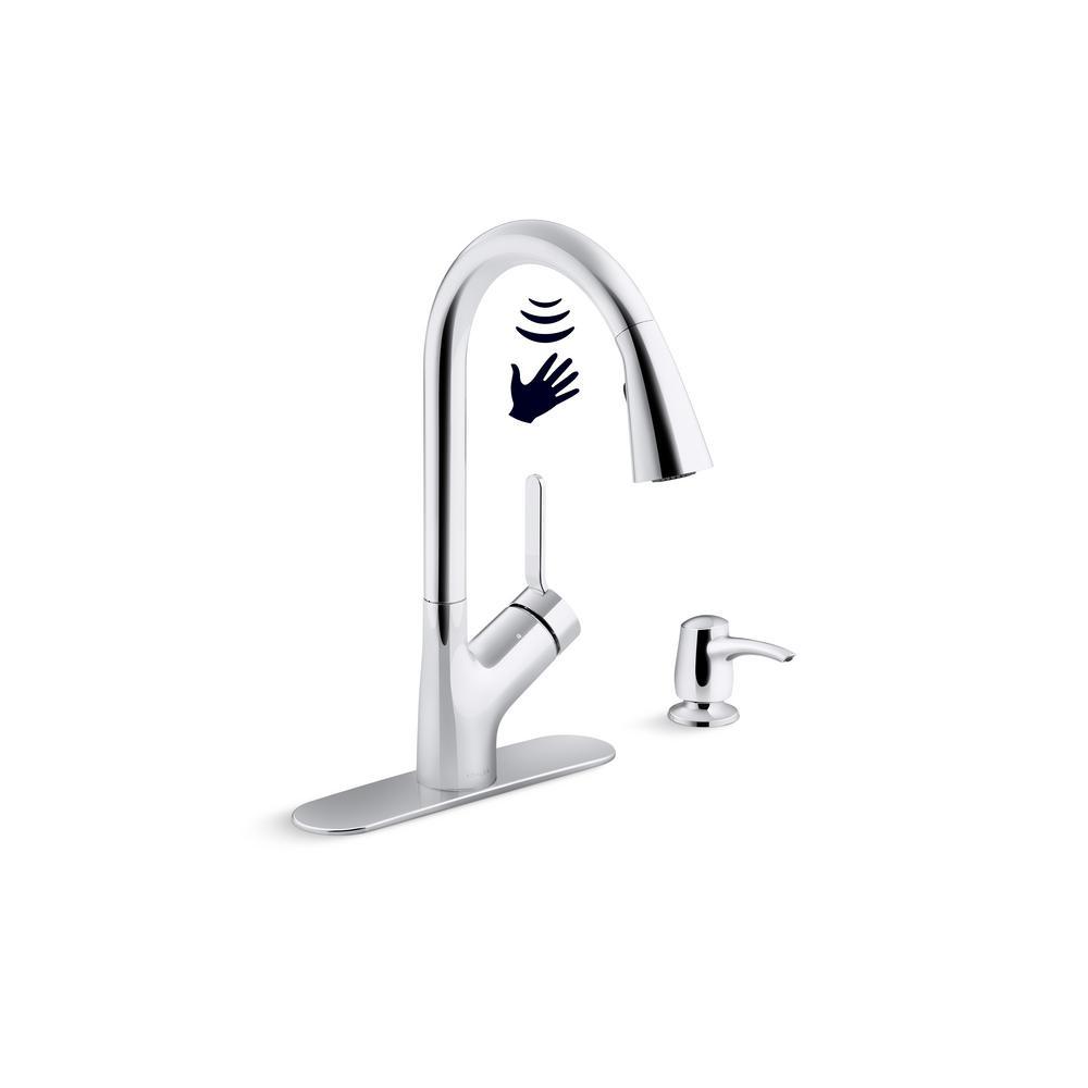 Setra Single-Handle Touchless Pull-Down Sprayer Kitchen Faucet in Vibrant Stainless - Super Arbor