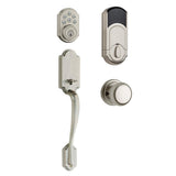SmartCode 909 Satin Nickel Single Cylinder Electronic Deadbolt Featuring SmartKey Security and Tustin Passage Lever - Super Arbor