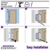 5/8 in. Satin Nickel Squeak Proof Hinge (3-Pack) - Super Arbor